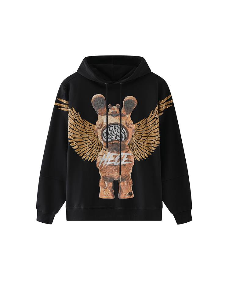 tch cotton rhinestone graphic pullover hoodie yellow HighEnd Luxury Streetwear Brand Official Showcase