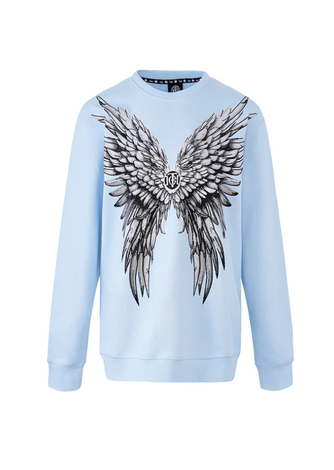 TCH Cotton Rhinestone Wings Sweatshirt black HighEnd Luxury Streetwear Brand Official Showcase