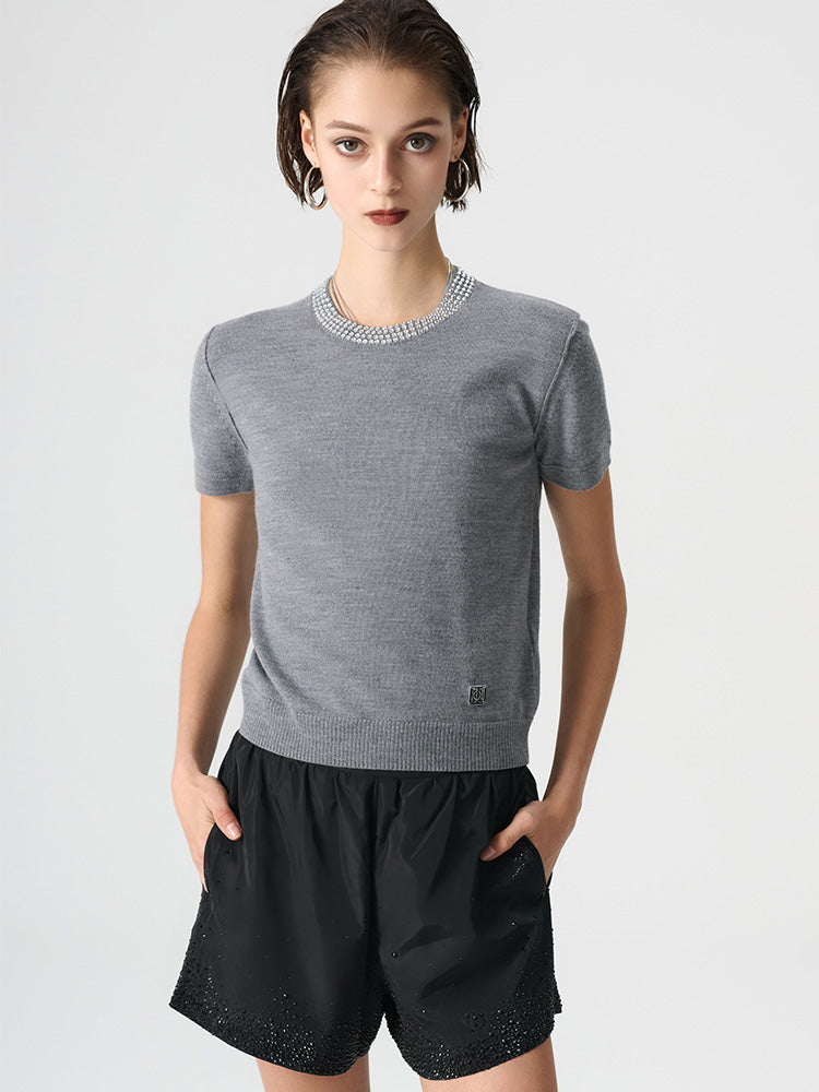 tch crystal-embellished sparkle zipper shorts black HighEnd Luxury Streetwear Brand Official Showcase