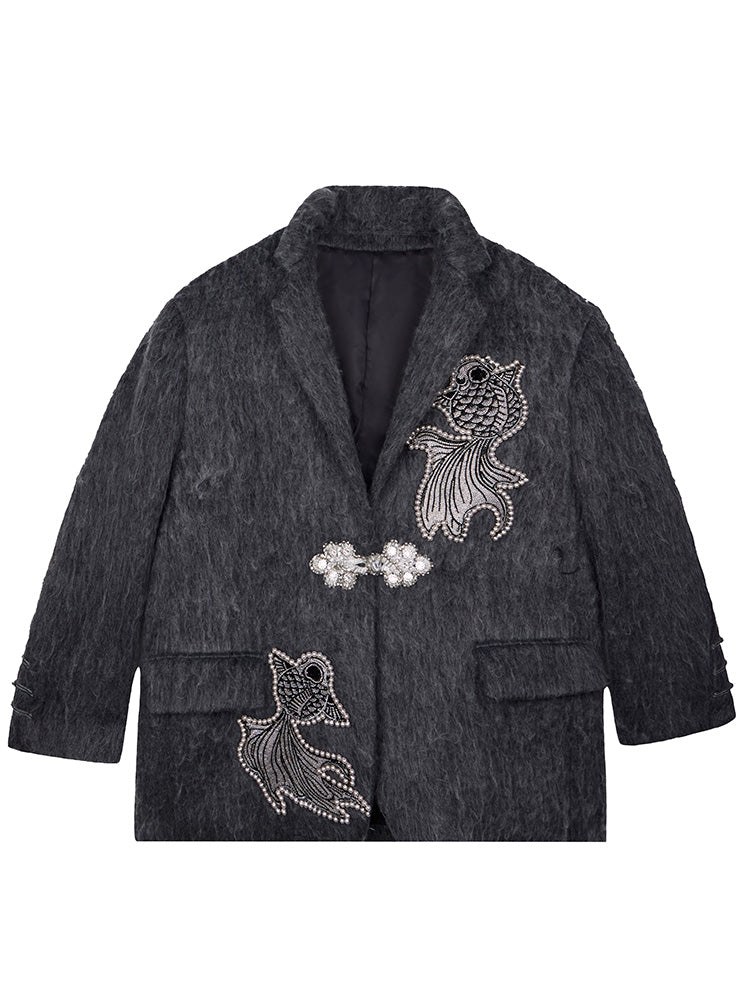 tch crystal embellished sparkle knit cardigan jacket darkgray HighEnd Luxury Streetwear Brand Official Showcase