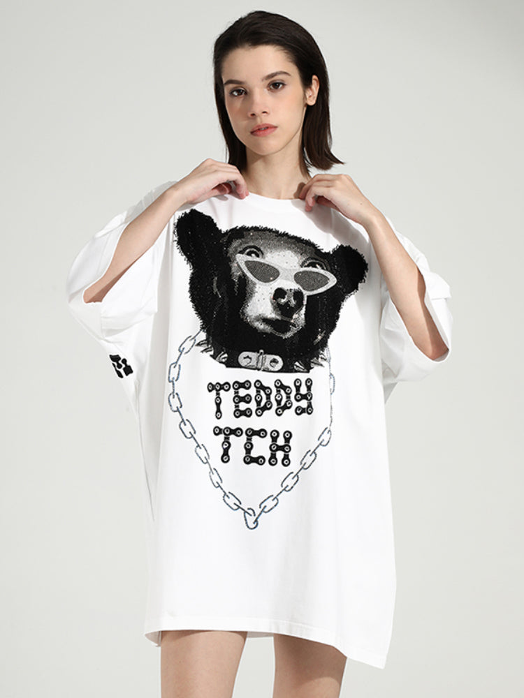 TCH Diamond Printed CrewNeck T-Shirt white HighEnd Luxury Streetwear Brand Official Showcase