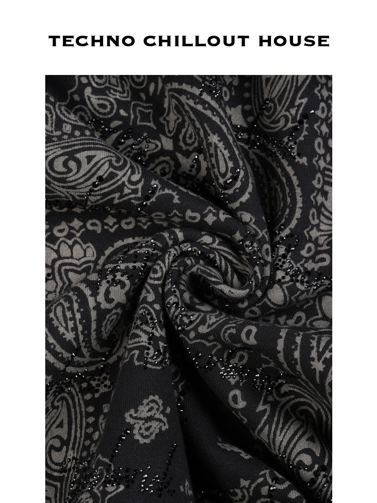 TCH Diamond cartoon mid-waist lace-up loose casual shorts black HighEnd Luxury Streetwear Brand Official Showcase