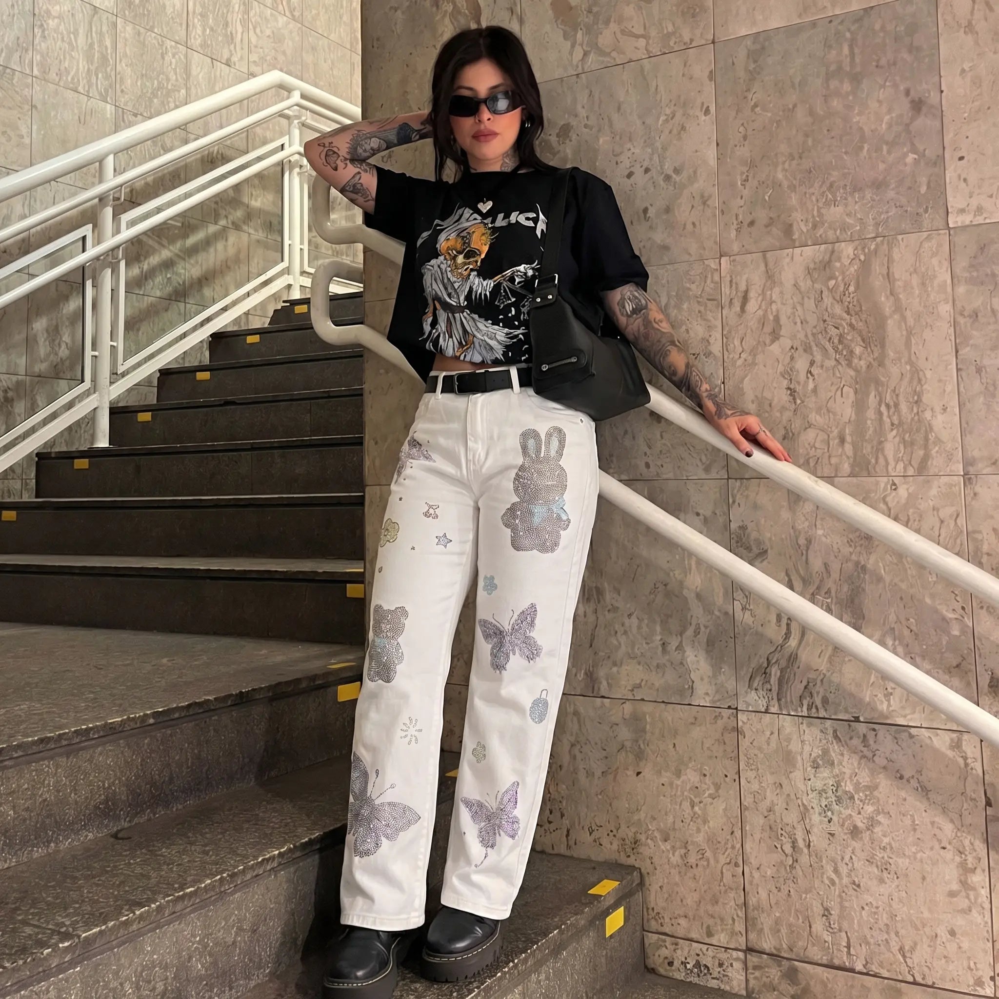 TCH Dream Bunny & Butterfly Rhinestone Jeans-5