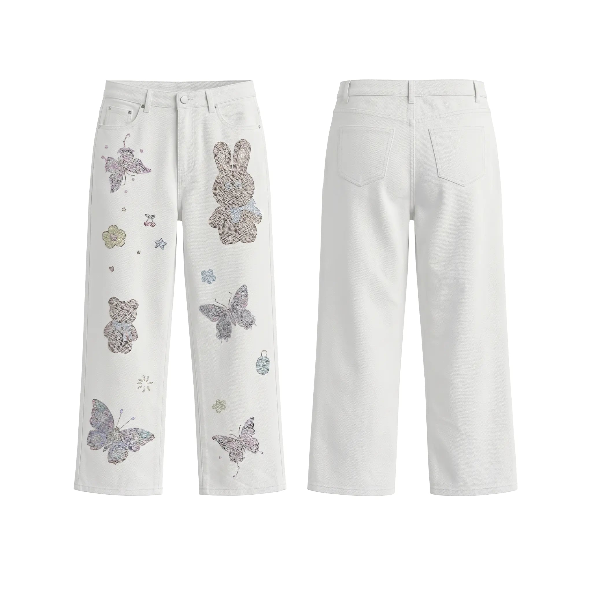 TCH Dream Bunny & Butterfly Rhinestone Jeans-6