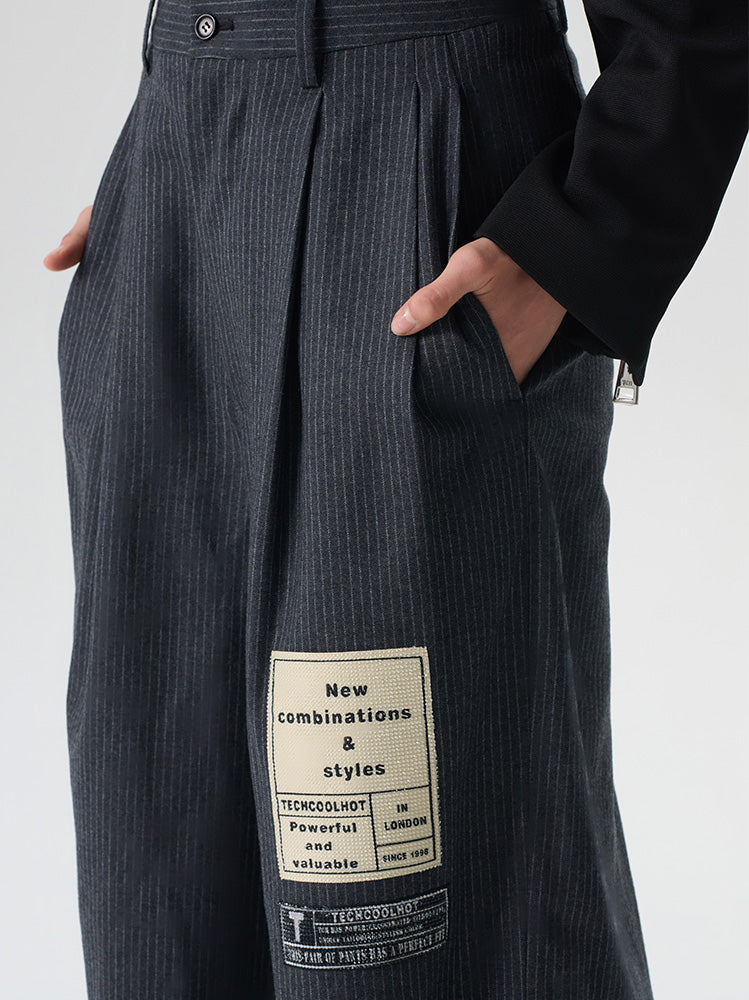 tch elegant pinstripe wide-legged trousers black HighEnd Luxury Streetwear Brand Official Showcase