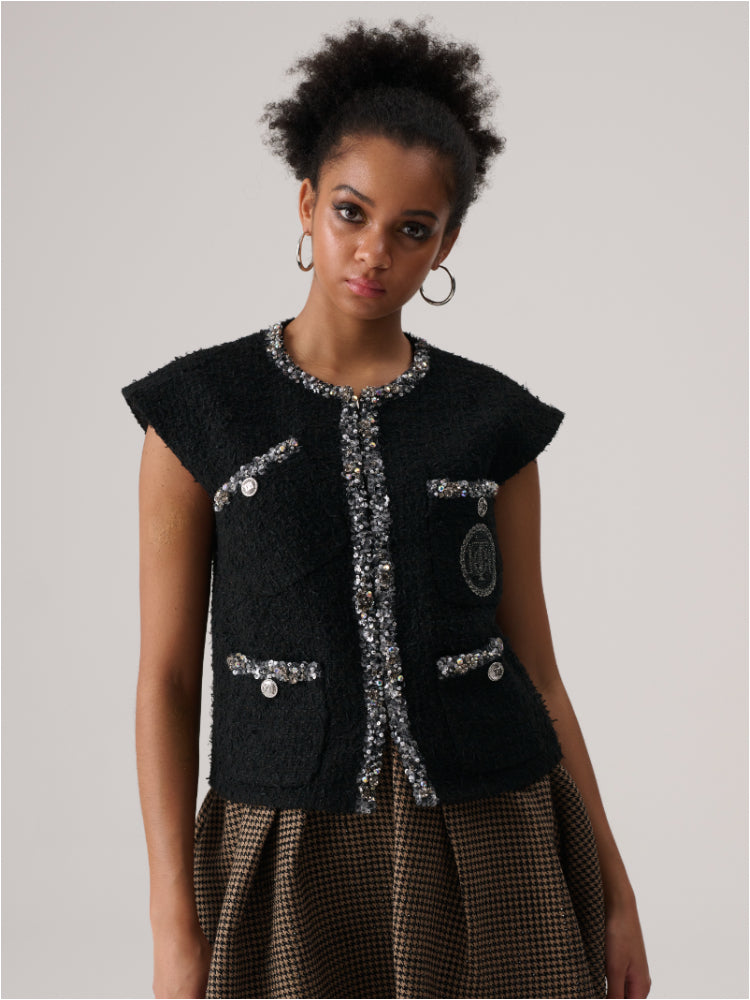 tch fashion diamond-embedded handmade vest black HighEnd Luxury Streetwear Brand Official Showcase