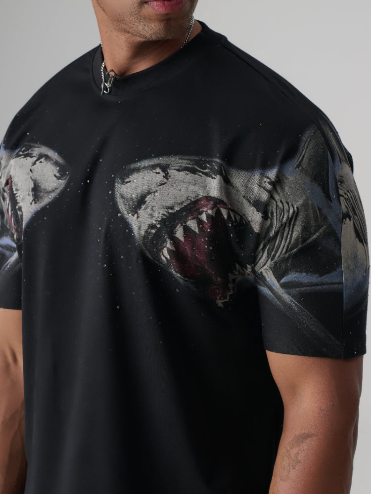 tch fashionable diamond-embedded short-sleeved t-shirt black HighEnd Luxury Streetwear Brand Official Showcase