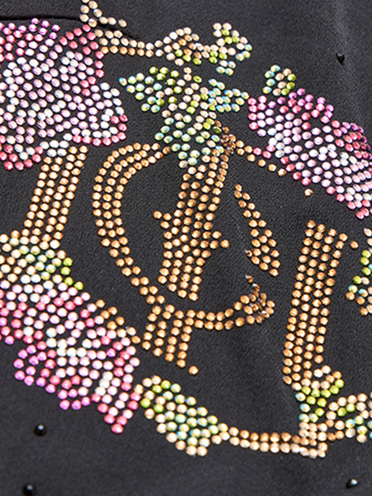 tch floral embroidered rhinestone crop top black HighEnd Luxury Streetwear Brand Official Showcase