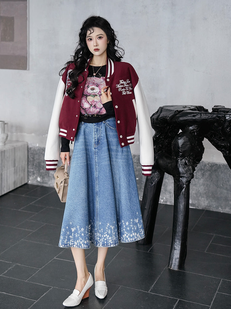 tch galaxy starfall rhinestone denim skirt blue1 HighEnd Luxury Streetwear Brand Official Showcase