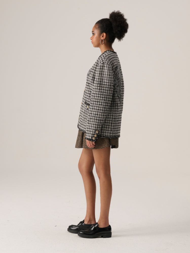 tch gold button tweed cardigan black HighEnd Luxury Streetwear Brand Official Showcase