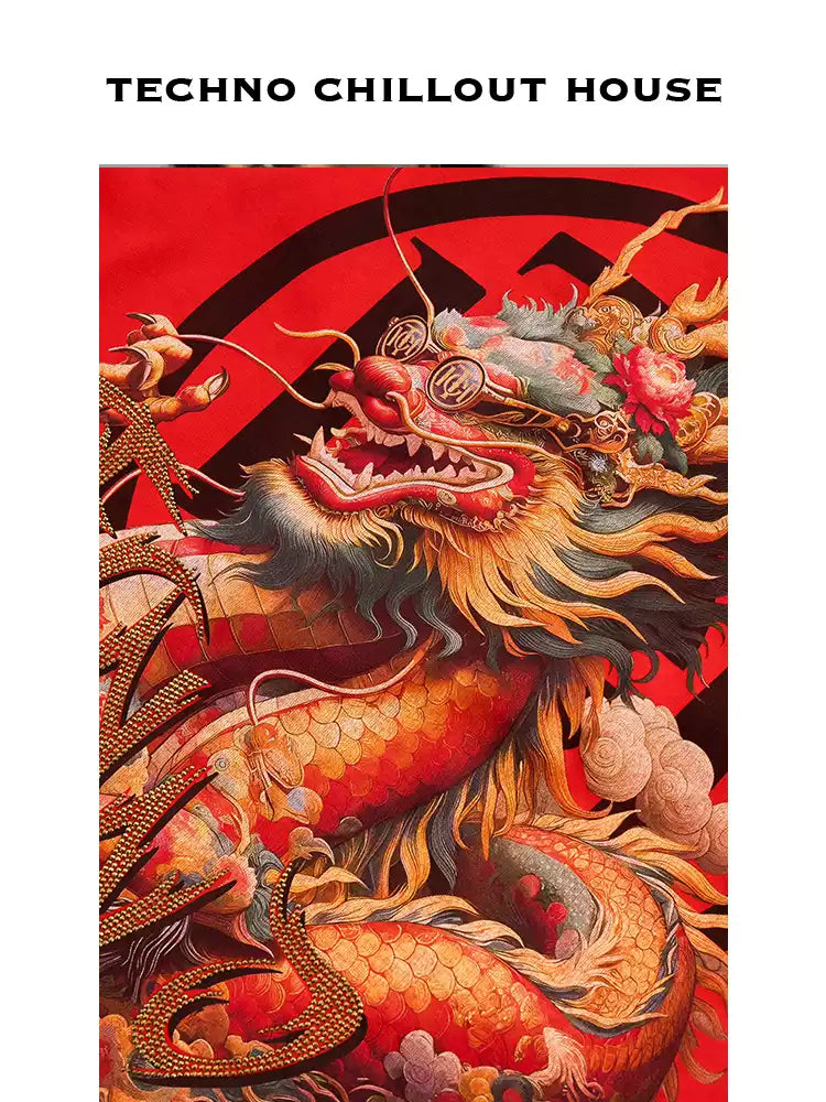 tch gold dragon rhinestone cotton t-shirt red HighEnd Luxury Streetwear Brand Official Showcase