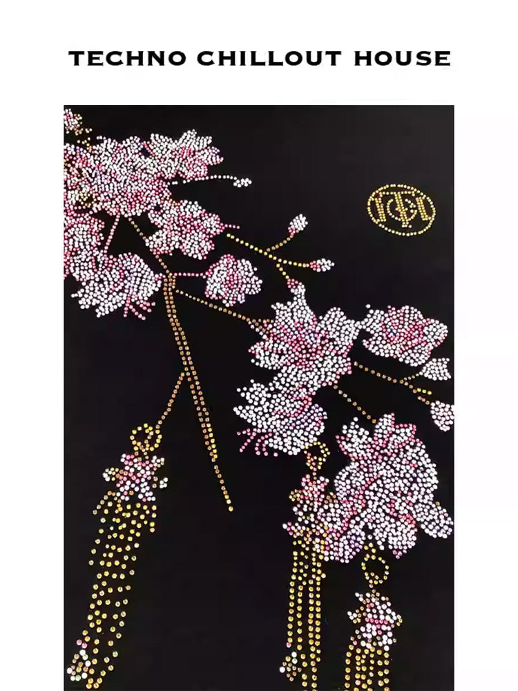 tch graphic flower rhinestone retro t-shirt black HighEnd Luxury Streetwear Brand Official Showcase