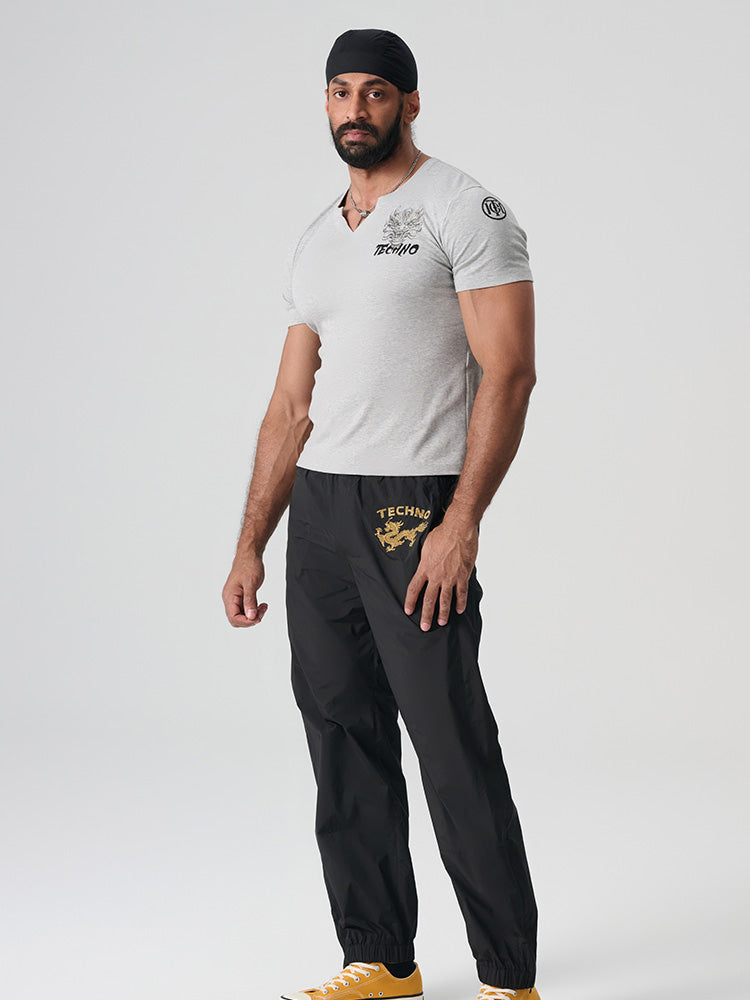 TCH graphic rhinestone cotton v neck tee lightgray HighEnd Luxury Streetwear Brand Official Showcase