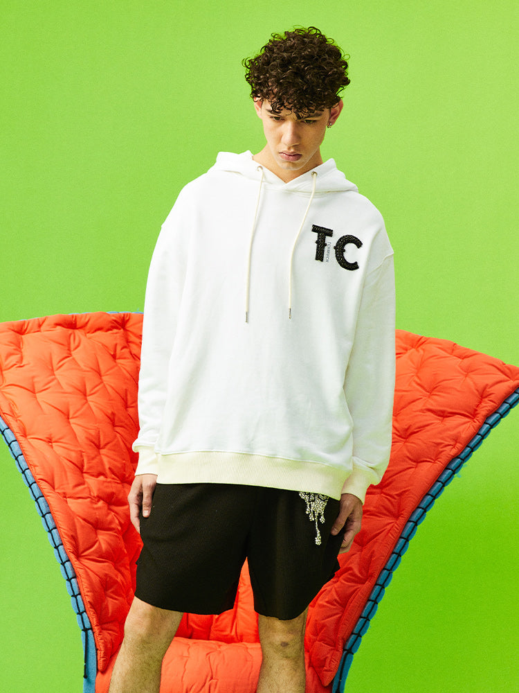 tch graphic rhinestone oversized hoodie white HighEnd Luxury Streetwear Brand Official Showcase