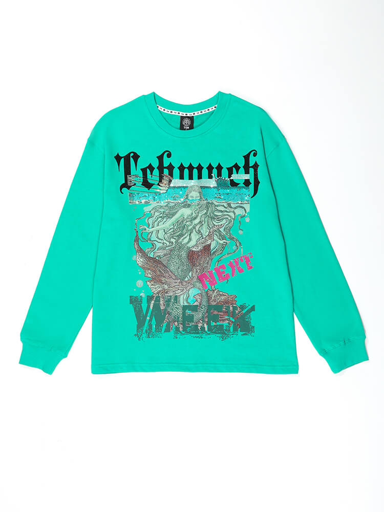 tch graphics hot diamond long sleeve sweatshirt green HighEnd Luxury Streetwear Brand Official Showcase