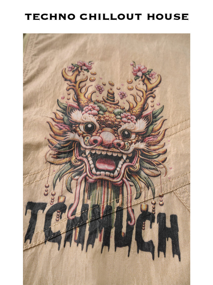 tch graphics print lightweight nylon jacket khaki1 HighEnd Luxury Streetwear Brand Official Showcase