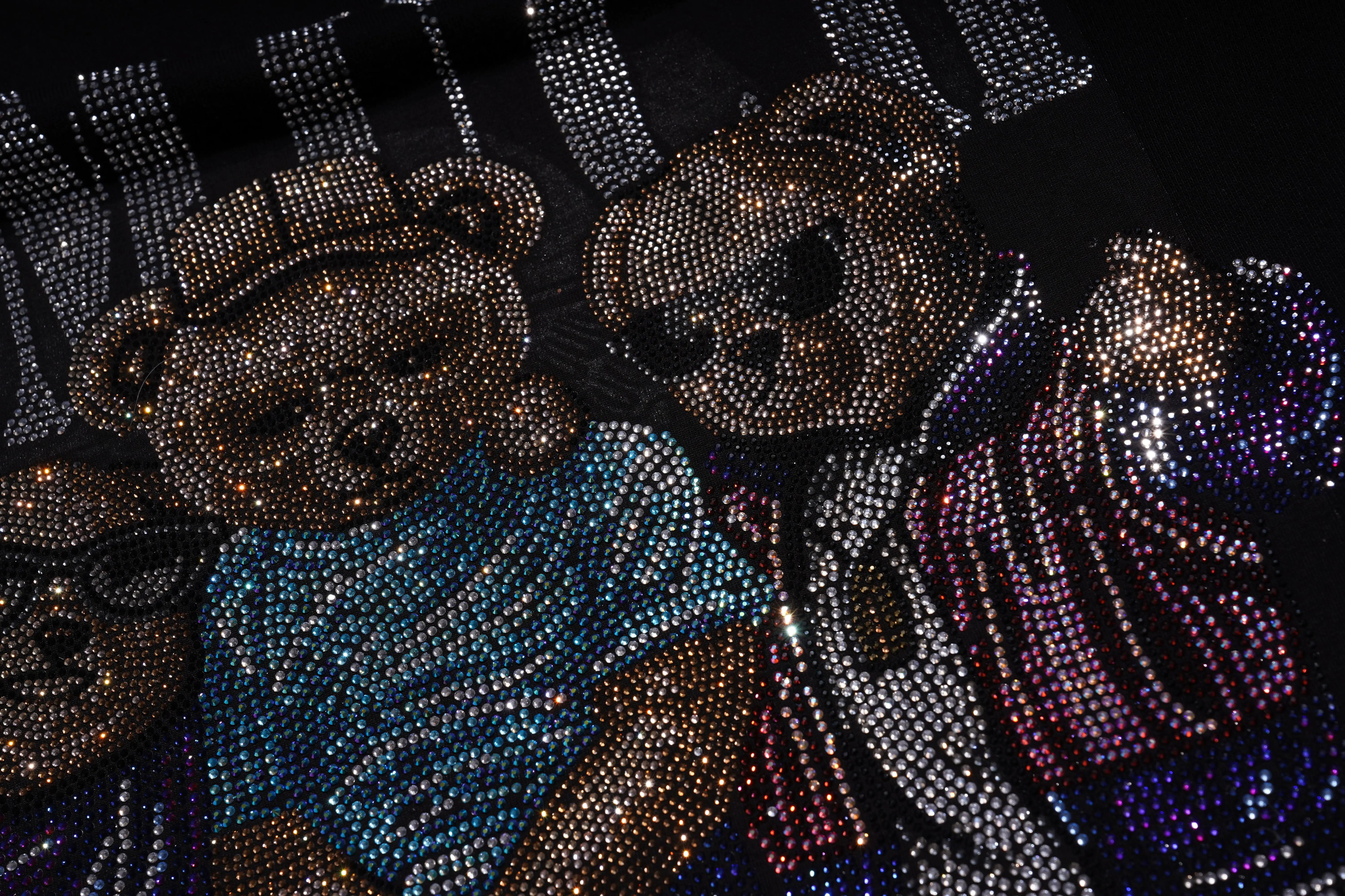 TCH HMUCH Rhinestone Triple Bear Sweatshirt Luxury Streetwear Brand Official Showcase
