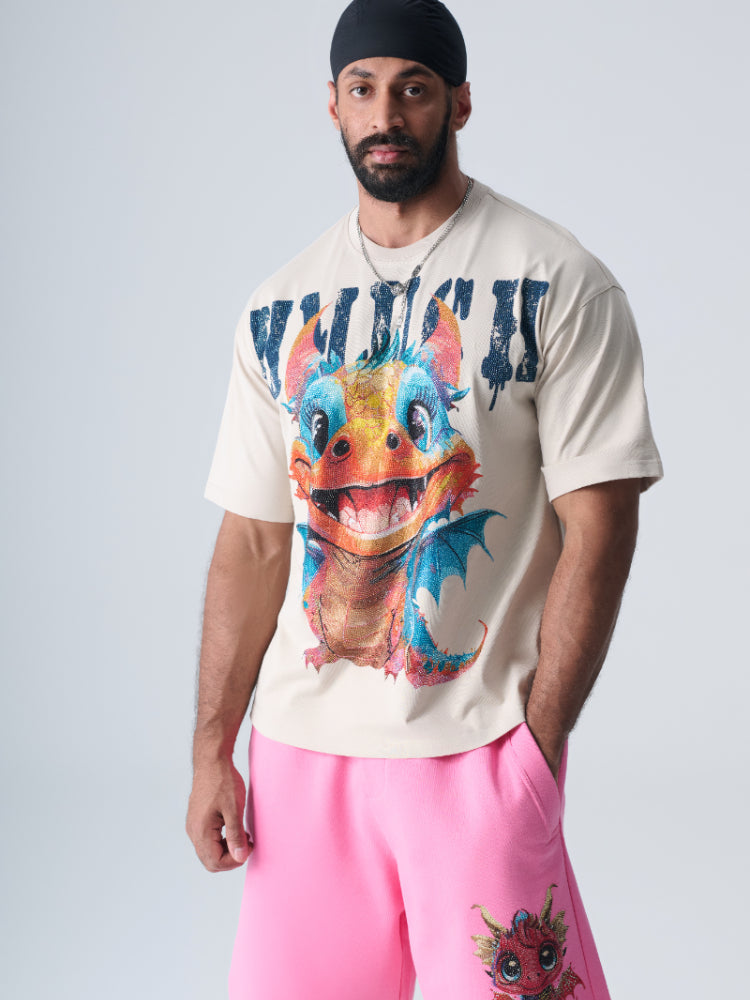 tch hot diamond cute little dragon print t shirt White HighEnd Luxury Streetwear Brand Official Showcase