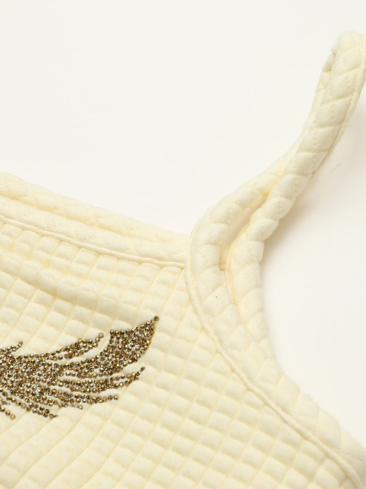 tch hot diamond wings fleece cami crop top white HighEnd Luxury Streetwear Brand Official Showcase