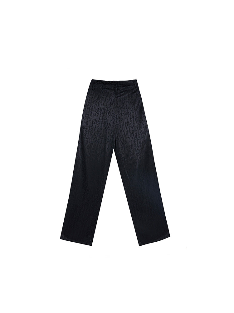 tch jacquard rhinestore graphic wide leg pants black HighEnd Luxury Streetwear Brand Official Showcase