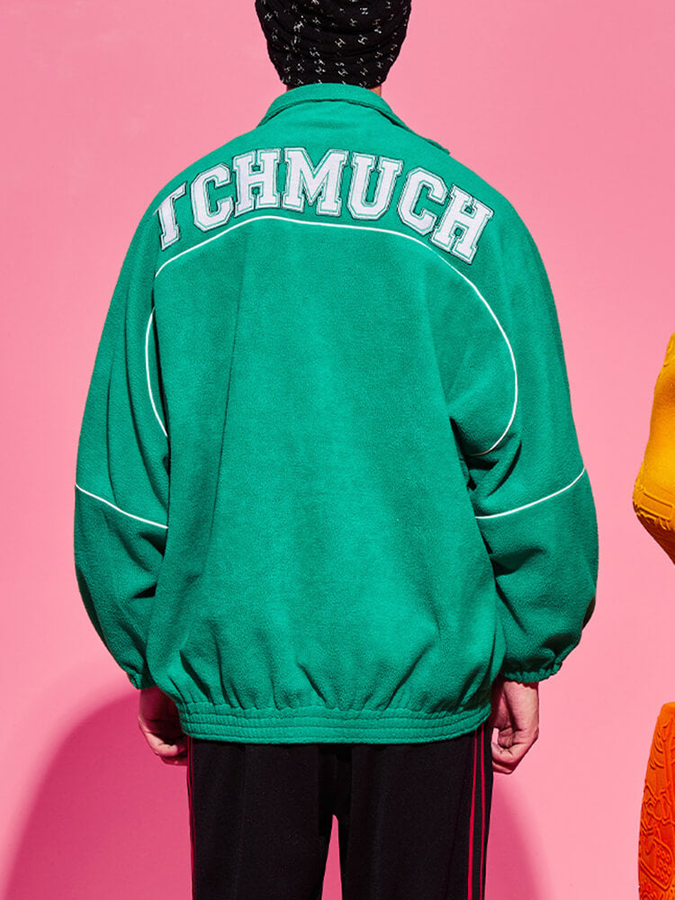tch letter sherpa fleece baseball bomber jacket darkgreen HighEnd Luxury Streetwear Brand Official Showcase