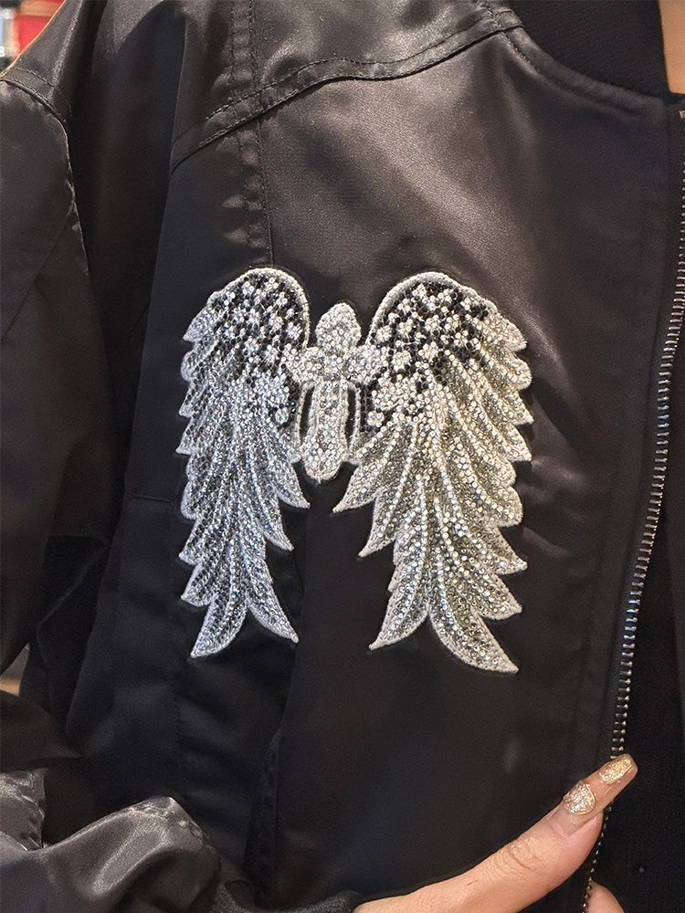 tch luxe rhinestone winged bomber jacket black HighEnd Luxury Streetwear Brand Official Showcase