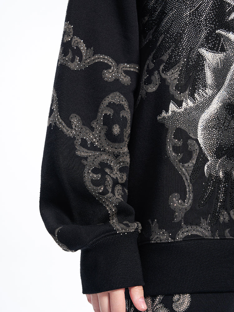 tch luxury baroque rhinestone baby dragon sweatshirt black HighEnd Luxury Streetwear Brand Official Showcase