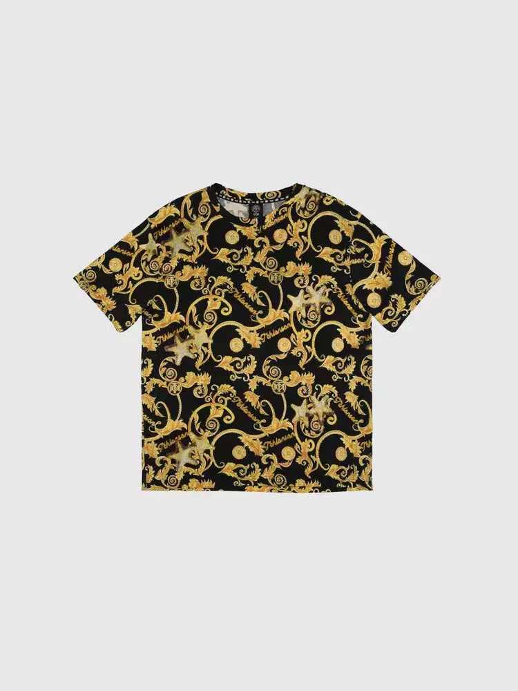 tch luxury rhinestone baroque print t-shirt blackandgold HighEnd Luxury Streetwear Brand Official Showcase