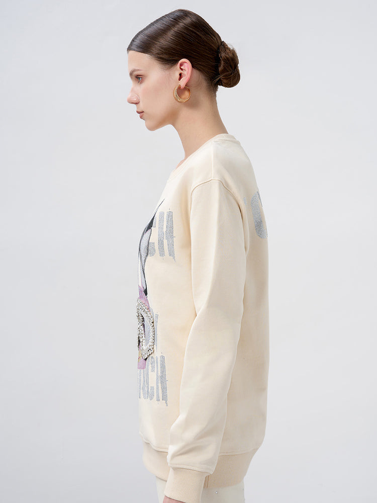tch luxury rhinestone graphic sweatshirt beige HighEnd Luxury Streetwear Brand Official Showcase