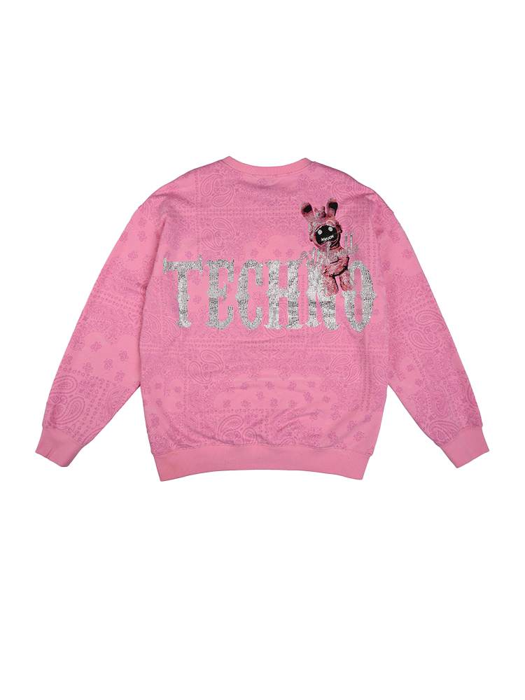 tch men's graphic rhinestones pink sweatshirt pink HighEnd Luxury Streetwear Brand Official Showcase
