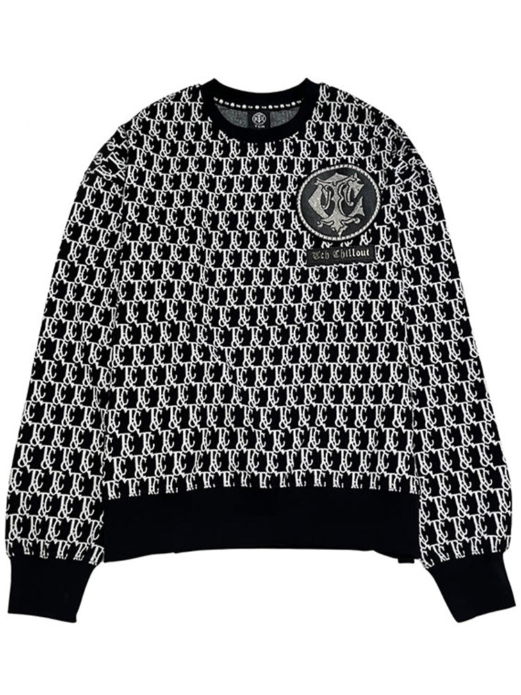tch men's jacquard cotton sweatshirt black HighEnd Luxury Streetwear Brand Official Showcase