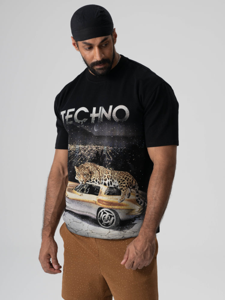 tch men's printed crew neck t-shirt black HighEnd Luxury Streetwear Brand Official Showcase