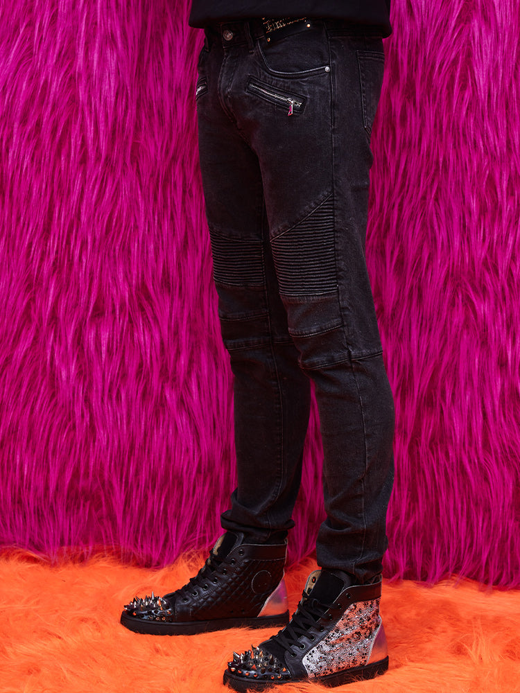 tch men's zipper relaxed straight jeans black HighEnd Luxury Streetwear Brand Official Showcase