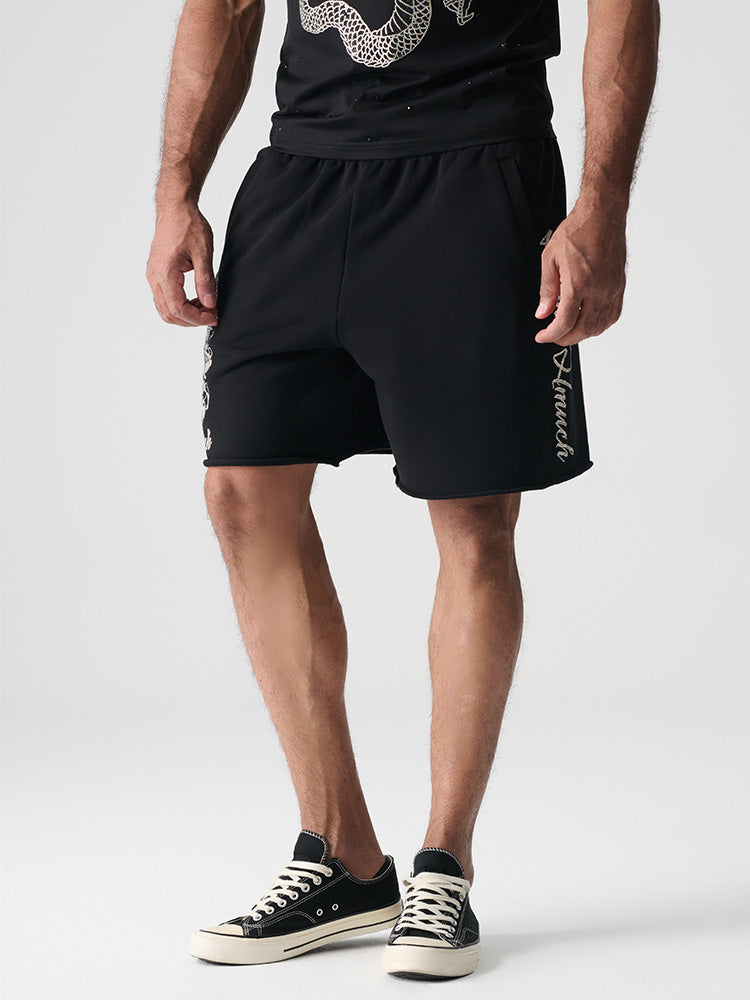 tch mens rhinestone graphic jogging shorts black HighEnd Luxury Streetwear Brand Official Showcase