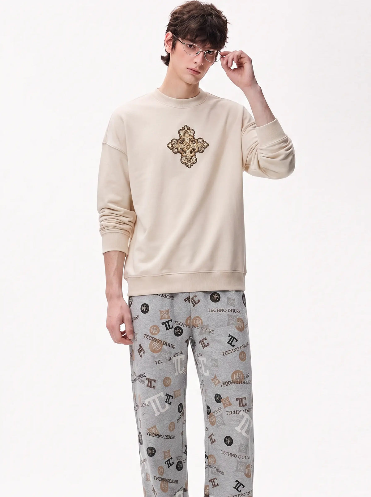 TCH Minimal Cross Embroidery Sweatshirt Luxury Streetwear Brand Official Showcase