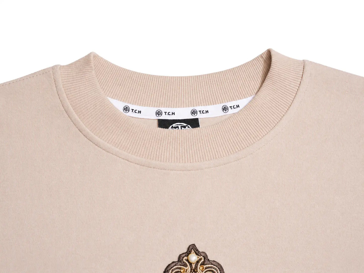 TCH Minimal Cross Embroidery Sweatshirt Luxury Streetwear Brand Official Showcase