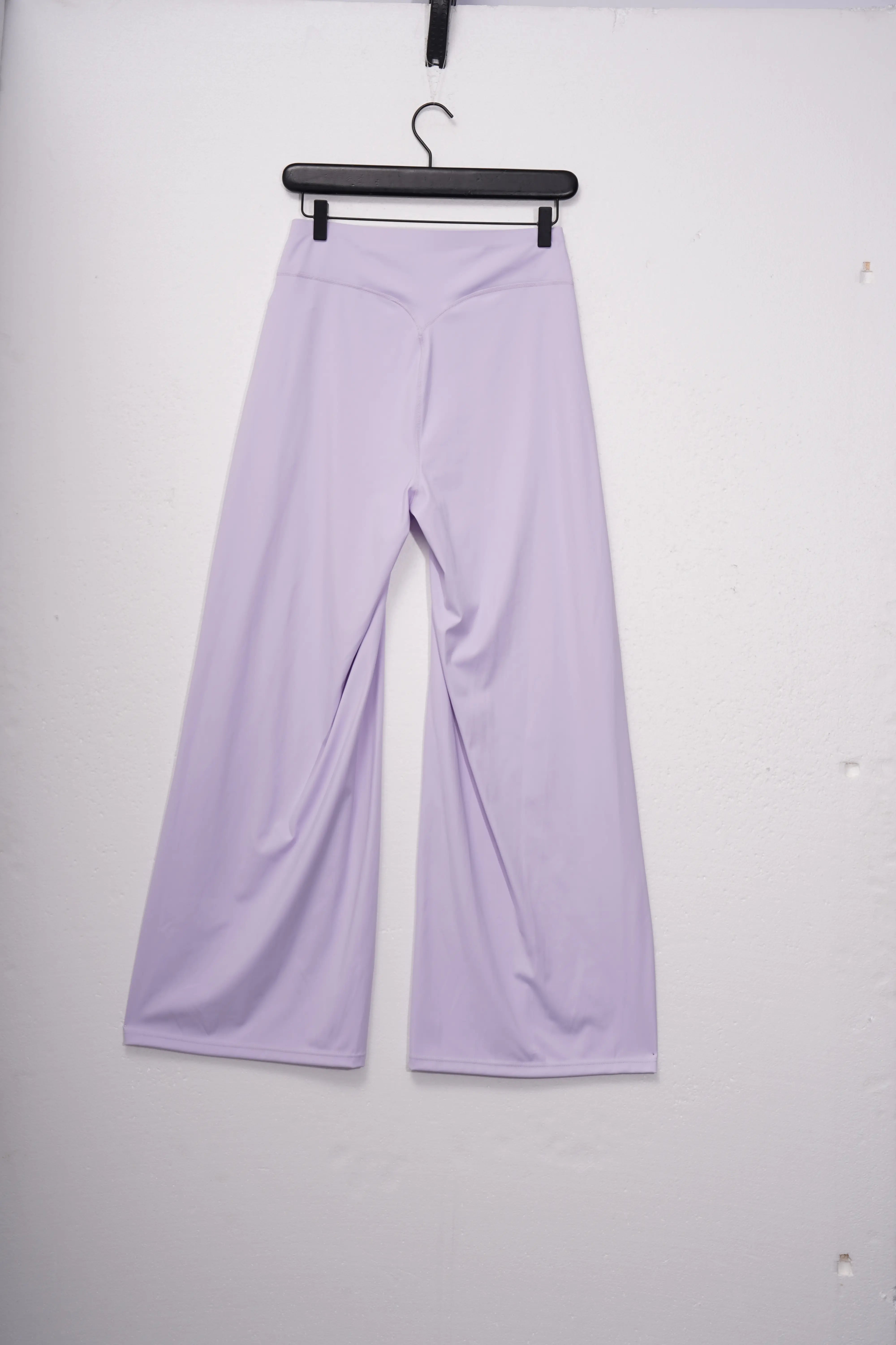 Lavender pants on a hanger against a white background, TCH Moonlight Rhinestone Wide-Leg Pants