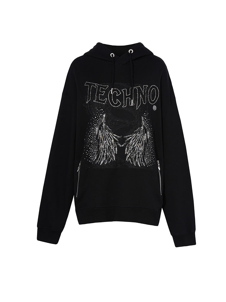 tch oversized wedding dress rhinestone sparkle hoodie black HighEnd Luxury Streetwear Brand Official Showcase