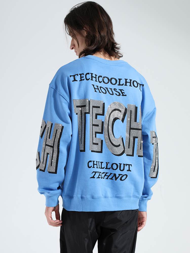 tch panda rhinestone long sleeve letter sweatshirt blue HighEnd Luxury Streetwear Brand Official Showcase