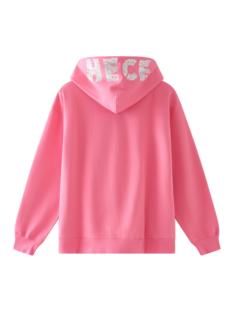 tch pink rhinestone rabbit cotton hoodie pink HighEnd Luxury Streetwear Brand Official Showcase