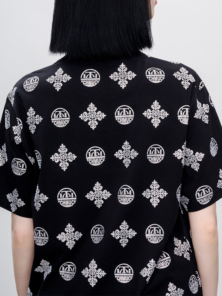 tch pre-sale logo rhinestone allover graphic t-shirt black HighEnd Luxury Streetwear Brand Official Showcase
