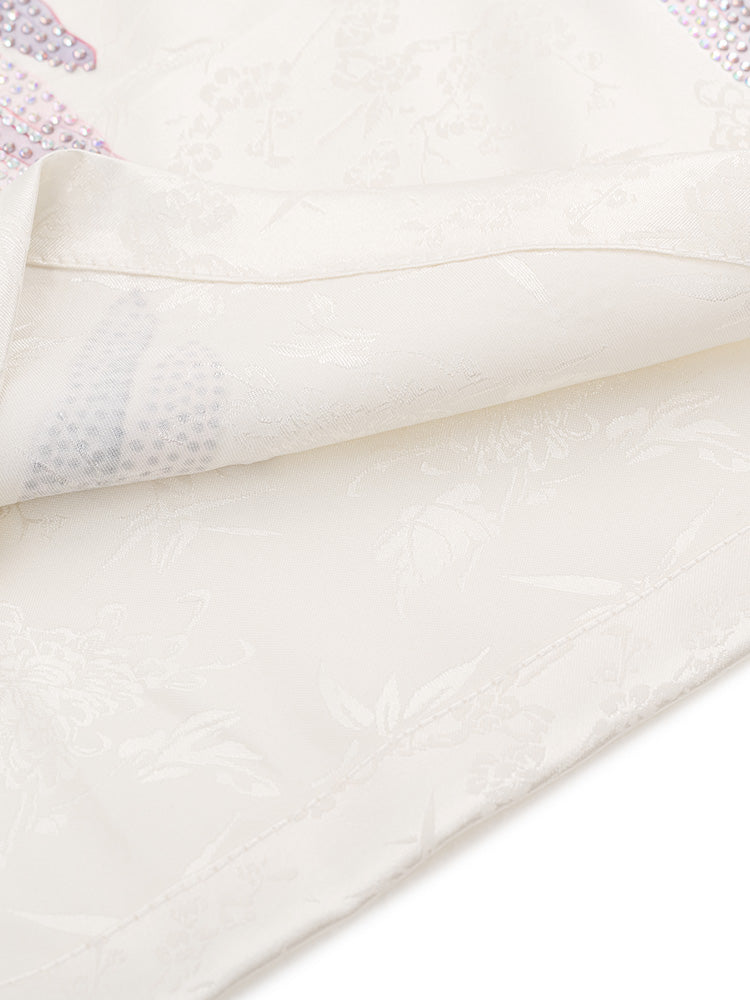 TCH Pre-sale Sparkling Rhinestone Wings Luxury Slik T-Shirt beige HighEnd Luxury Streetwear Brand Official Showcase