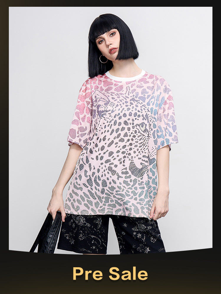 tch pre-sale tie dye rhinestone leopard print t shirt pink HighEnd Luxury Streetwear Brand Official Showcase