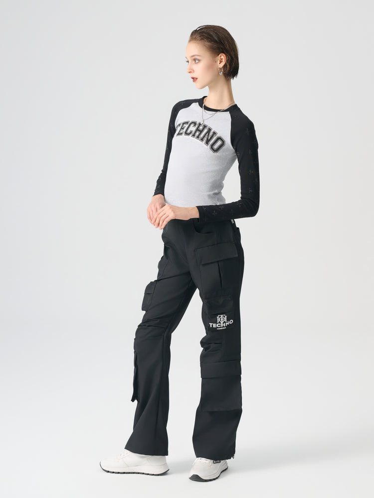 TCH Print Slim Fit Cropped T-Shirt Gray HighEnd Luxury Streetwear Brand Official Showcase