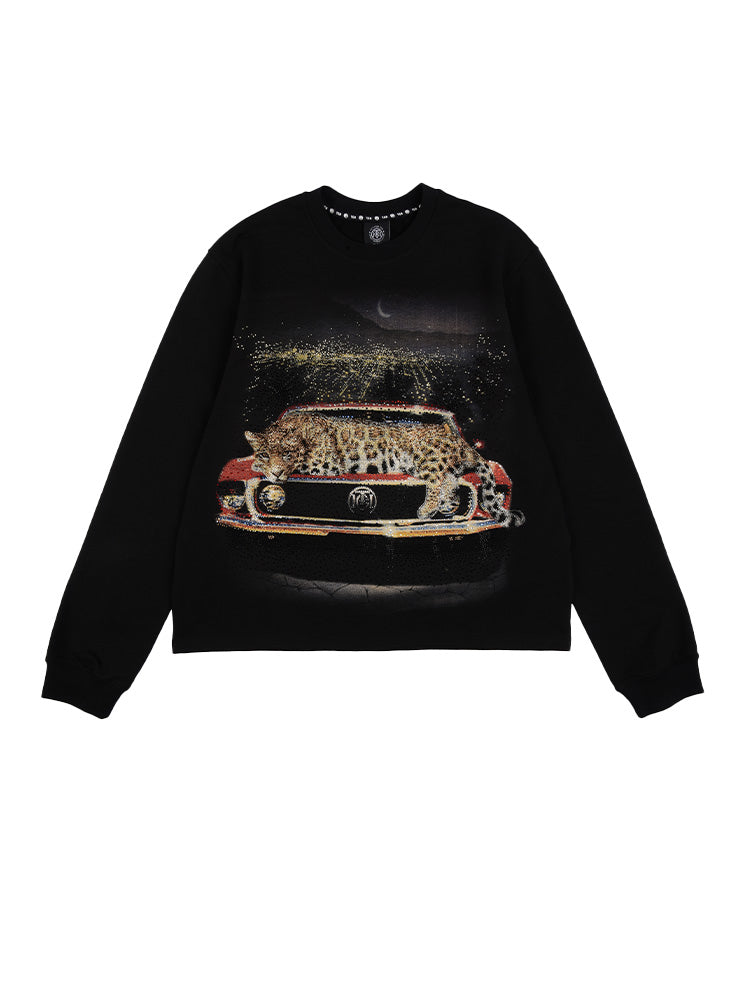 tch retro rhinestone unisex graphic pullover black HighEnd Luxury Streetwear Brand Official Showcase