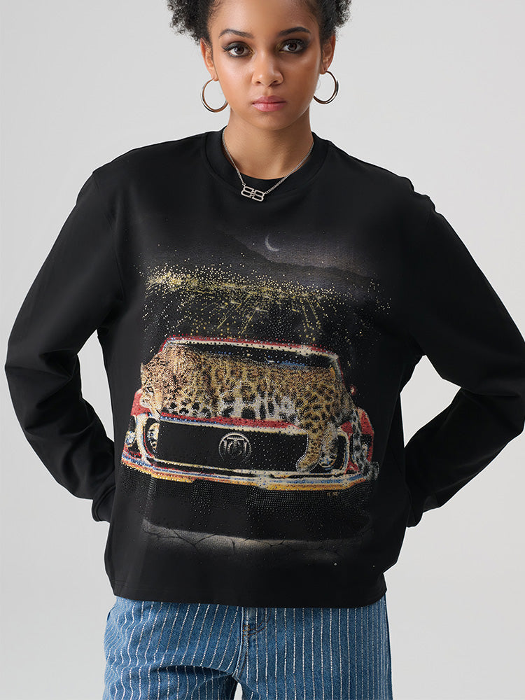 tch retro rhinestone unisex graphic pullover black HighEnd Luxury Streetwear Brand Official Showcase