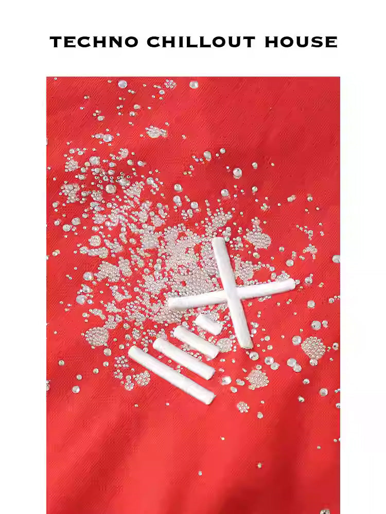 TCH Rhinestone-Embellished Zipper Hoodie Luxury Streetwear Brand Official Showcase