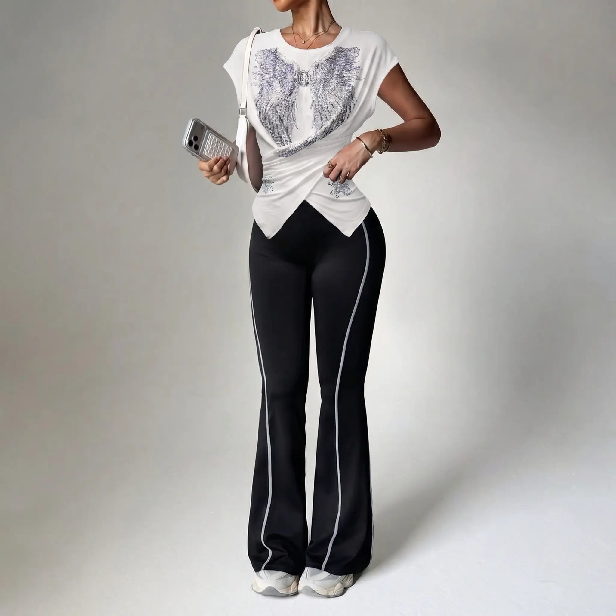 TCH Rhinestone Angel Wing Wrap Crop Top Luxury Streetwear Brand Official Showcase
