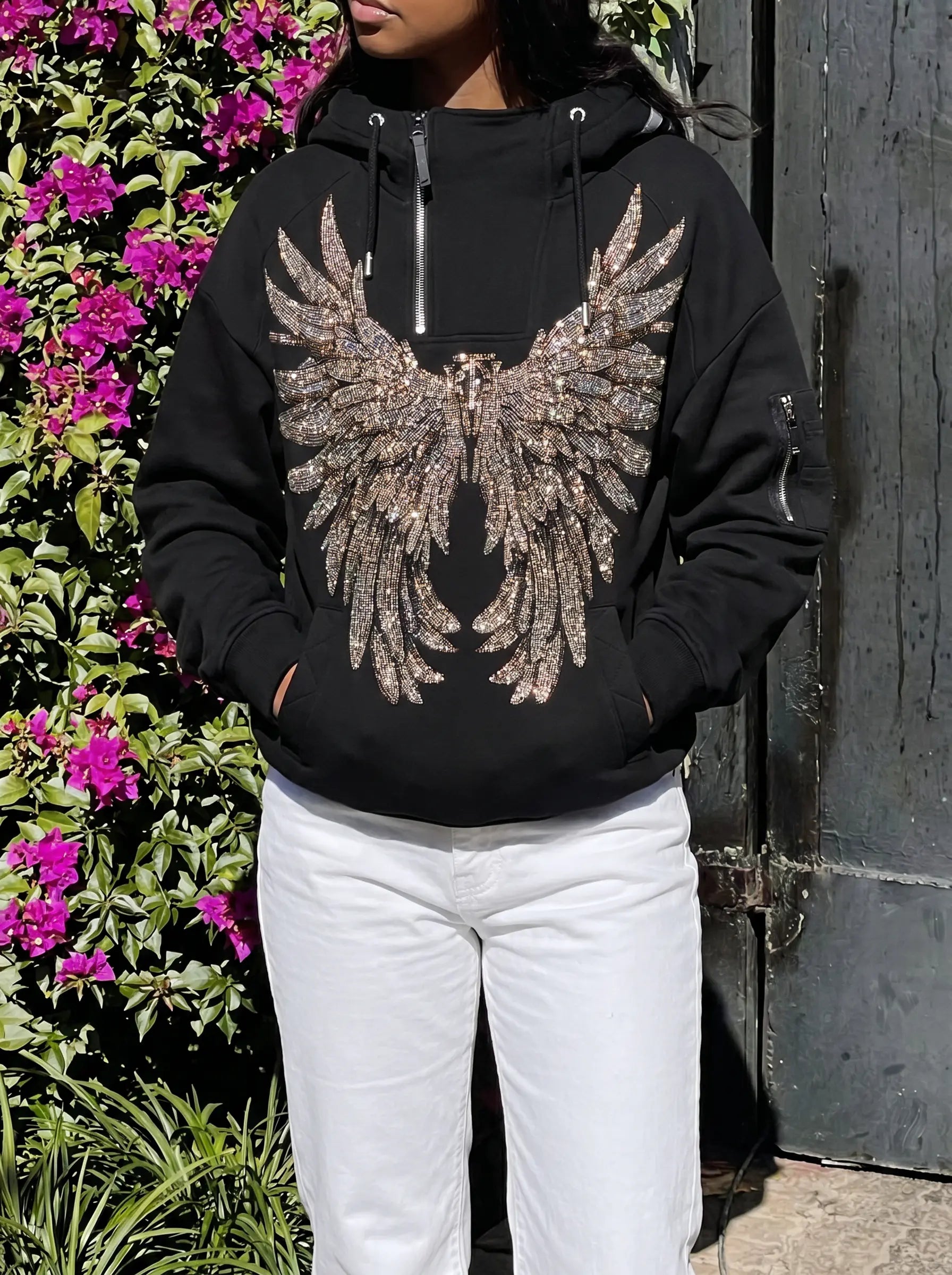 TCH Rhinestone Angel Wings Hoodie Luxury Streetwear Brand Official Showcase
