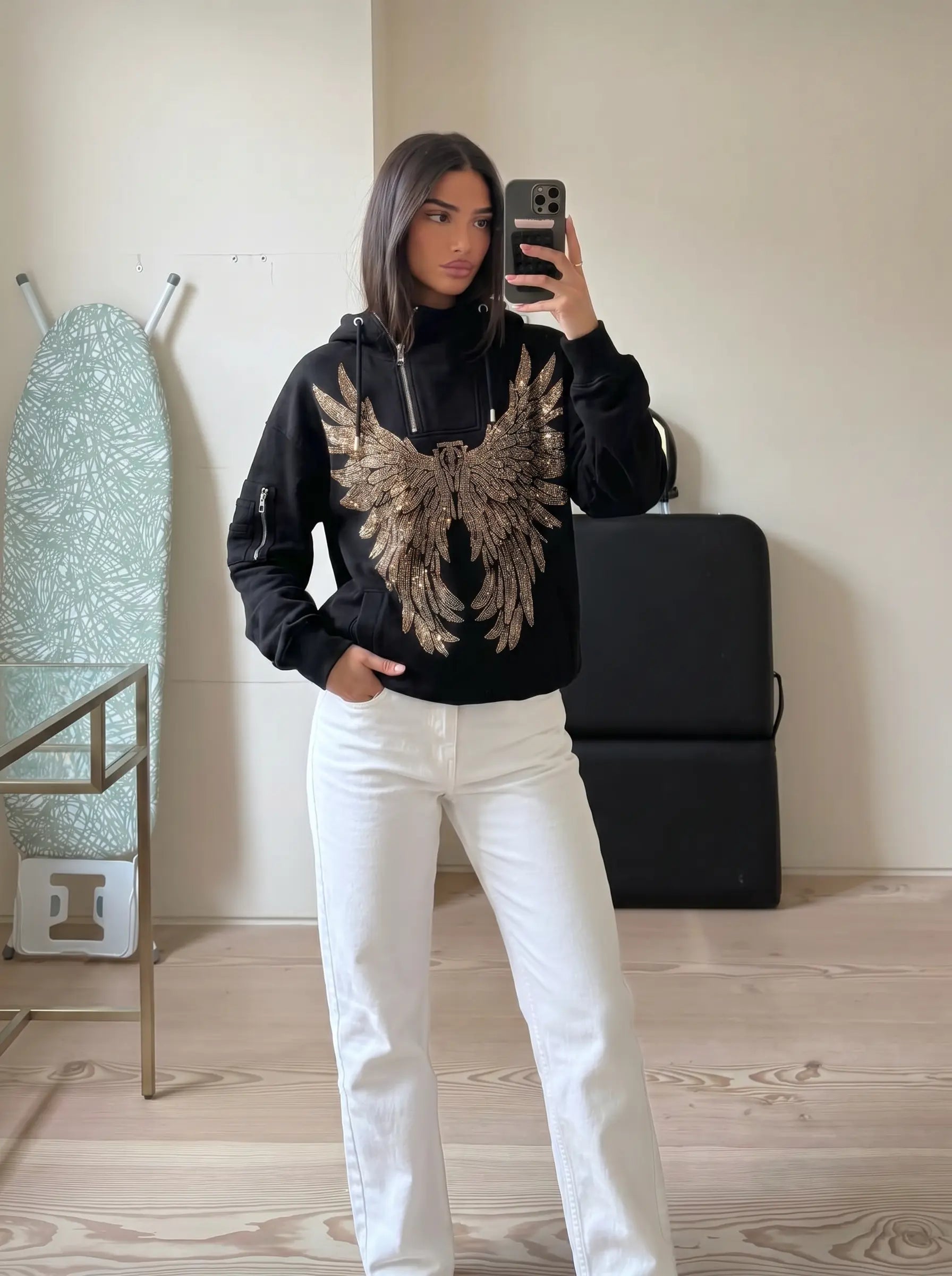 TCH Rhinestone Angel Wings Hoodie Luxury Streetwear Brand Official Showcase
